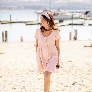 Jillian Harris x Priv Hamptons Blush Pink Linen Dress